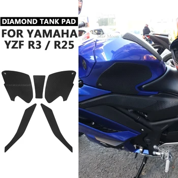 За Yamaha YZF R3 R25 YZFR3 2019 - 2023 Странична подложка за резервоар за гориво Подложки за резервоари Стикери за протектори Стикери за захващане на коляното Decal Gas Knee Grip Тягова подложка за резервоар