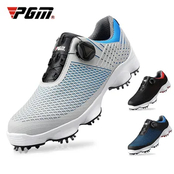 PGM голф обувки мъжки удобни копчета ключалката голф мъжки обувки водоустойчив естествена кожа маратонки шипове нокти нехлъзгане XZ106