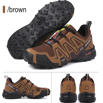 Нови мъжки обувки за колоездене, външни дишащи туристически обувки, леки туристически обувки, пътни обувки за бягане