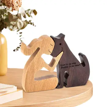 Дървени орнаменти за занаяти Коледа момиче с куче изкуства занаяти Великденски занаяти изкуство занаяти дървени играчки и художествени консумативи етажерка