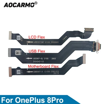 Aocarmo За OnePlus 8 Pro 1 + 8Pro дънна платка дънна платка LCD дисплей Flex кабел USB зареждане док порт ремонт резервни части