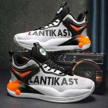 Мъжки маратонки Баскетболни обувки Мъжки висококачествени баскетболни обувки Високи топ нехлъзгащи се спортни обувки на открито 36-45