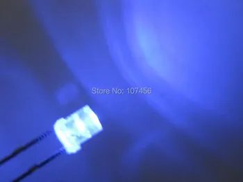 100pcs 3mm ултра ярки LED лампи, 3mm плосък връх синьо за 100 свободни резистори 3mm светодиод 3mm широкоъгълен син светодиод