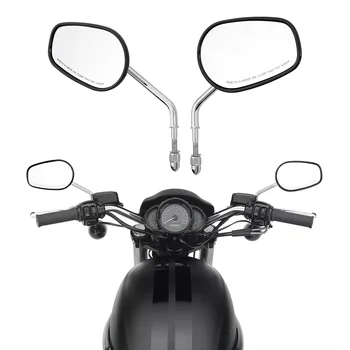 Мотоциклет 8mm огледала за обратно виждане за Harley Touring Sportster XL883 XL1200 Dyna Softail Road King Classic Low Rider Wide Glide