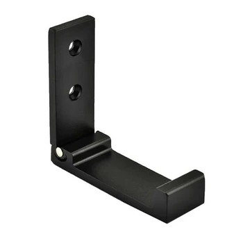 Универсална закачалка за стойка за слушалки Здрав алуминиев държач за жични и безжични слушалки Лесна инсталация Черен