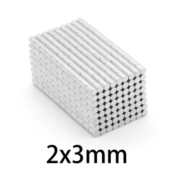 100-3000pcs 2x3mm кръгъл лист магнити N35 неодимов редкоземен микро NdFeB супер силен кръг мощен магнит 2 * 3mm