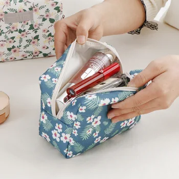 Нова козметична чанта за съхранение Сладка мини преносима ръчна момичета тоалетна чанта за съхранение Пътуване красота организатор цвете чанта грим чанти