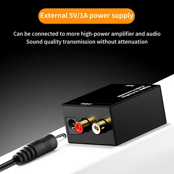Най-новият аналогов към цифров ADC конвертор Оптичен коаксиален RCA Toslink аудио звуков адаптер SPDIF адаптер за Apple TV за Xbox 360 DVD