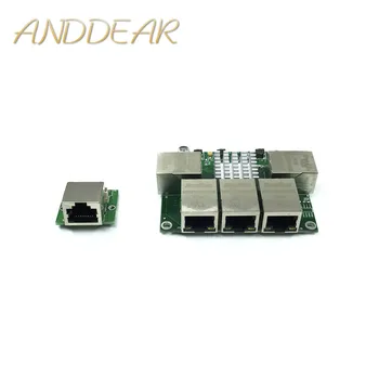 Industrial Ethernet Switch Module 5 порта Unmanaged10/100/1000mbps PCBA платка OEM Auto-sensing портове PCBA платка OEM дънна платка