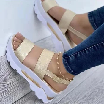 Дамски сандали дамски токчета сандали с платформа обувки лято Sandalias Mujer ежедневни клинове обувки за жени елегантен безплатна доставка