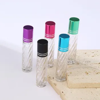 4ML Clear Refillable Perfume Rollerball Glass Bottle Sample Етерични масла Roll-On празен дозатор Преносим козметичен контейнер