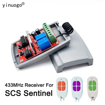 SCS SENTINEL Приемник за контролер за гаражни врати Универсален 433MHz приемник за предавател за дистанционно управление 12V-24V 2 канален превключвател