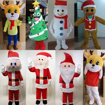 Персонализиране: Коледа карикатура кукла костюм, Дядо Коледа ходене кукла, коледно дърво снежен човек елен шоу костюм персонализиране