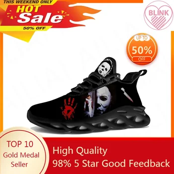 Horror Halloween Flats Sneakers Michael Myers Мъжки дамски спортни обувки за бягане Висококачествена маратонка Персонализирана обувка