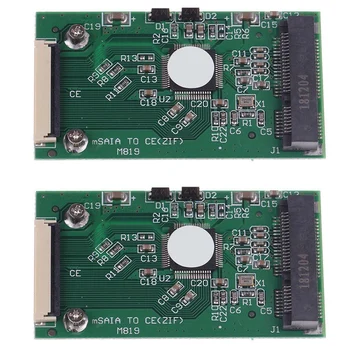 2X Mini Msata Pci-E 1.8 инчов SSD до 40 пинов Zif Ce кабелен адаптер конвертор карта