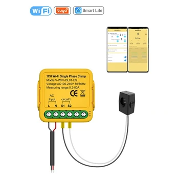 1 брой Tuya Wifi електромер монитор автоматизация известия Интелигентен живот дистанционно управление жълто