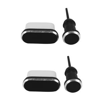 2X USB C Комплект алуминиеви прахови щепсели Type-C порт за зареждане 3.5Mm жак за слушалки Аксесоари за мобилни телефони за Huawei Mate 20