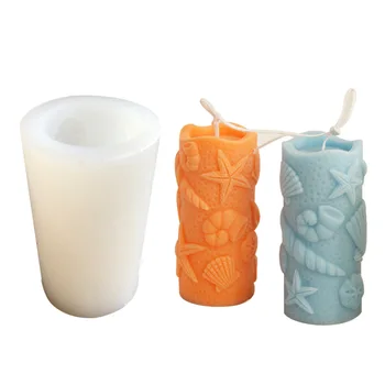 3D релефна обвивка конч силиконова свещ мухъл DIY ръчно изработен сапун ароматизирана свещ мазилка епоксидна изработка инструмент за декорация на дома