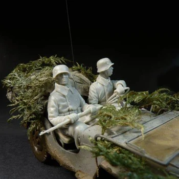 1/35 мащаб смола фигура модел комплект II сцена 2 войници (изключени превозни средства) микро сцена оформление небоядисани несглобени направи си сам играчки