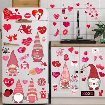 2023 9 листа 116pcs прозорец стикери любов Gnome прозорец прилепва за Свети Валентин сватба годишнина парти декор